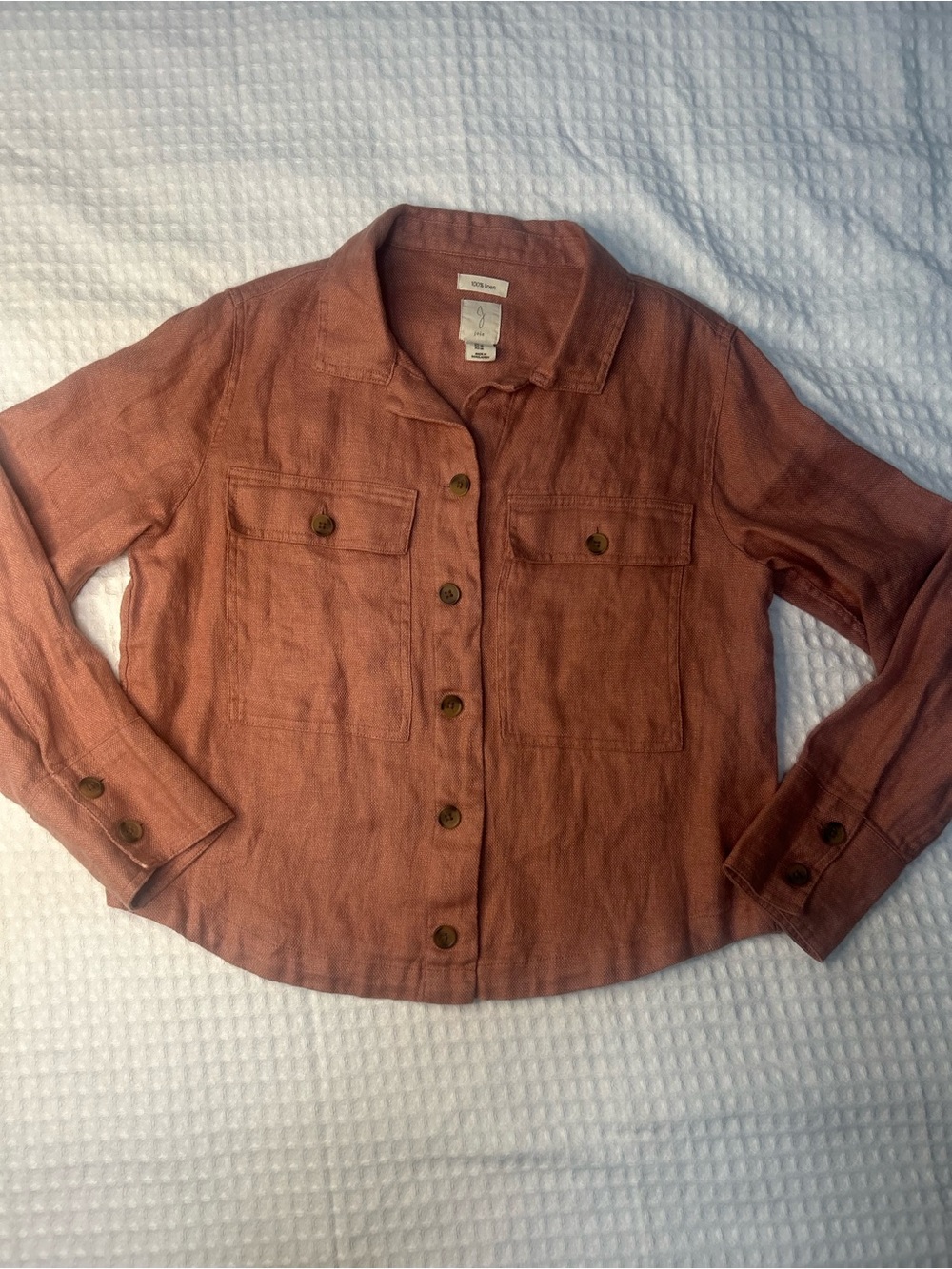 Joie Rust-Tone 100% Linen Button-Up Jacket or Top
